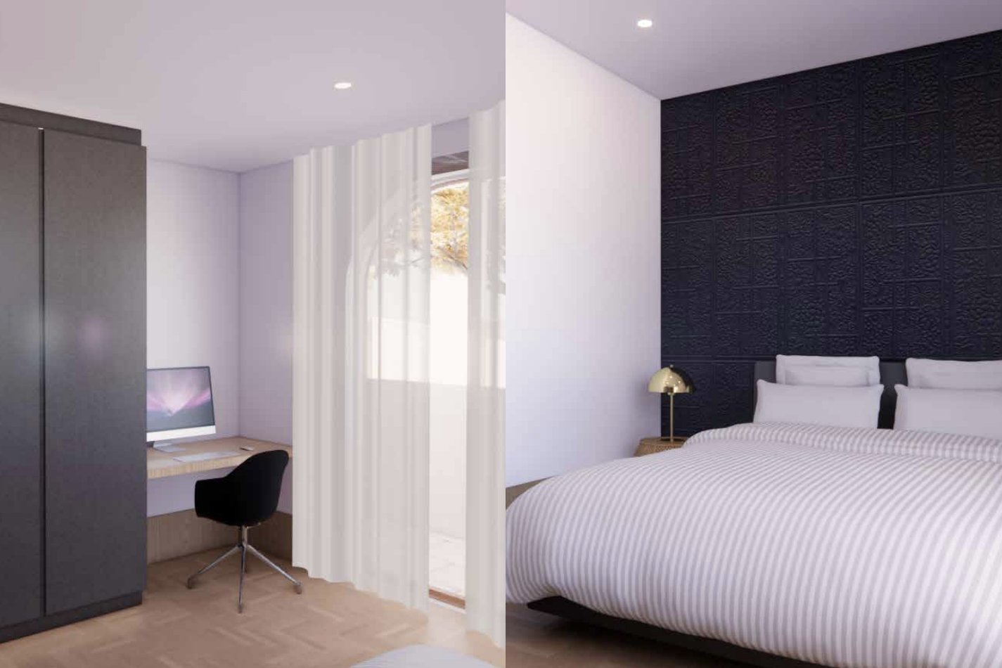 Ascot Residence master retreat and guest bedroom